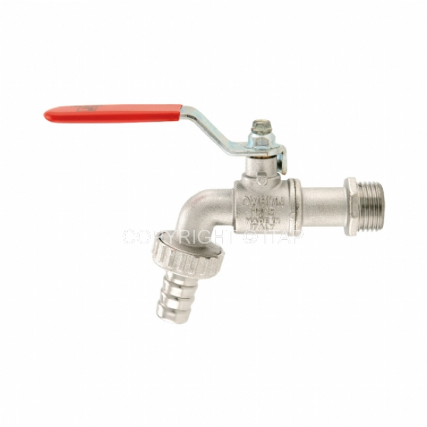 Wasserhahn, Kugelhahn 1/2 Zoll (DN 15) mit Schlauchanschluss